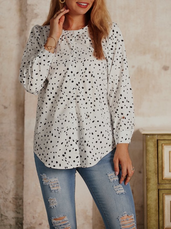 Blusa feminina vintage manga 3/4