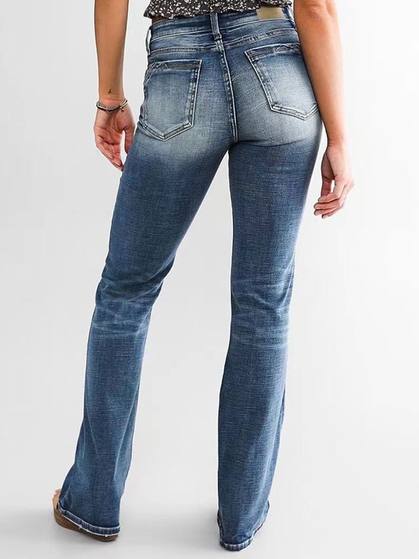 Calça jeans feminina lisa casual