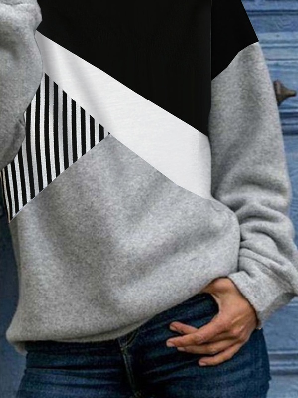 Moletom feminino casual color block