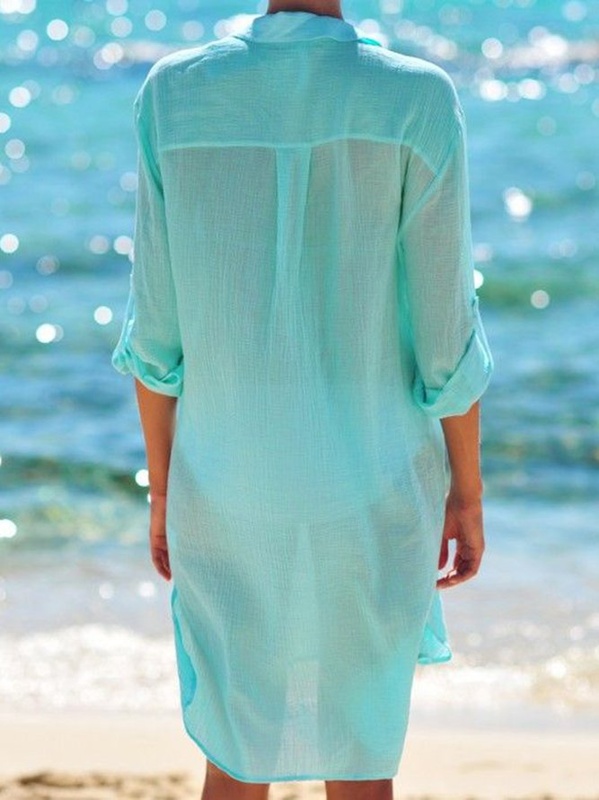 Sobretudo feminino casual liso decote V