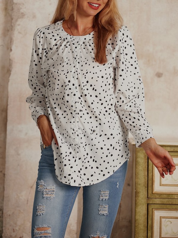 Blusa feminina vintage manga 3/4