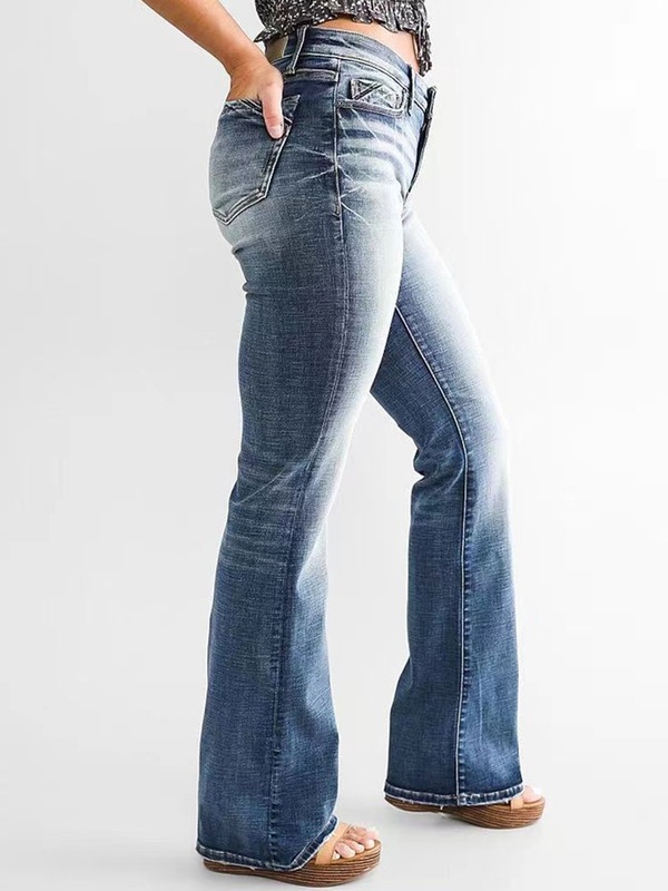 Calça jeans feminina lisa casual