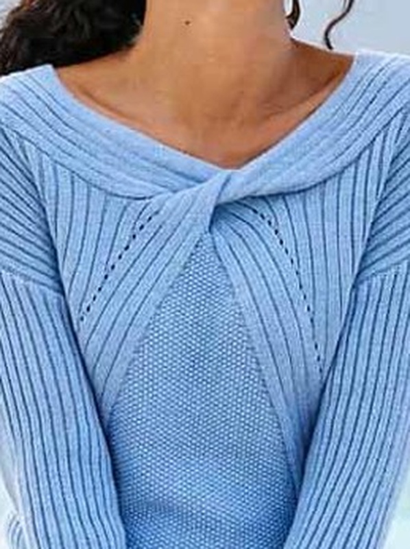 Suéter túnica feminina de tricô liso solto casual